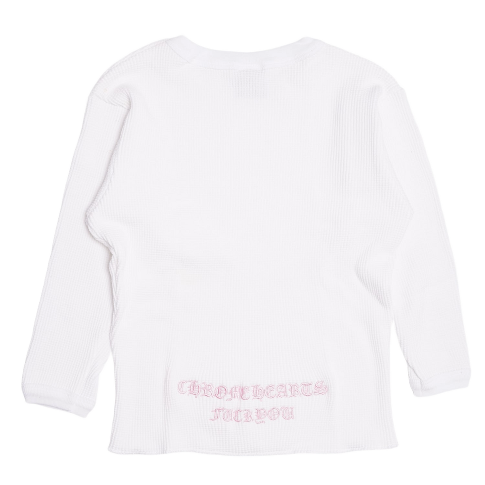 Chrome Hearts Vintage 'Pink Fuck You' White Thermal Women's Longsleeve