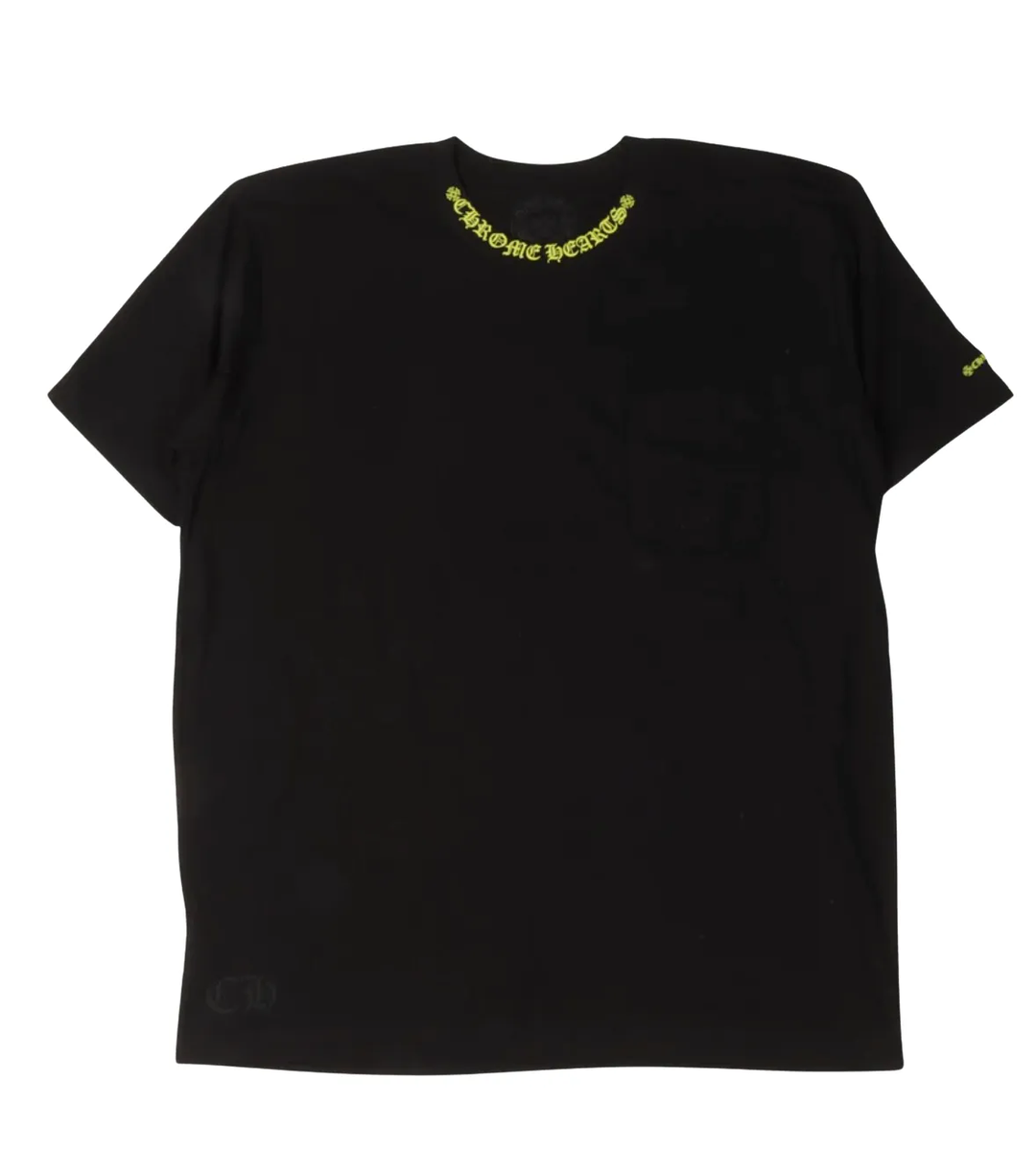 Chrome Hearts 'Yellow Neck Logo' Black Tee