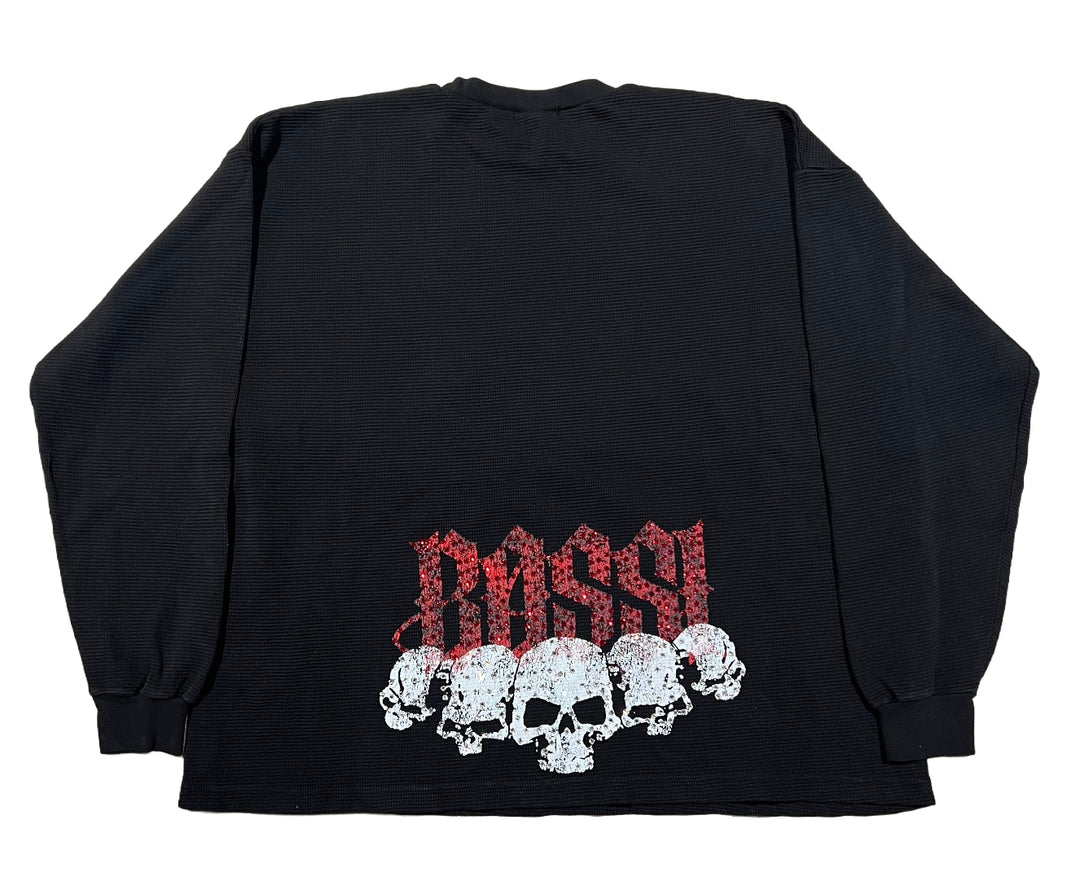 Bossi 'Red Logo and Skulls' Black Thermal Longsleeve