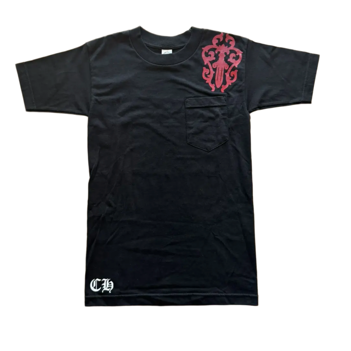 Chrome Hearts 'Red Vine Dagger/Cemetery' Vintage Black Pocket Tee