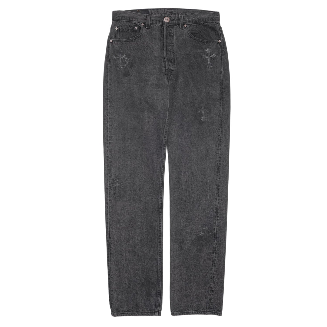 Chrome Hearts 'Black' 15 Patch Black Jeans