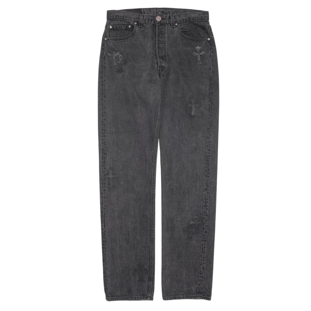 Chrome Hearts 'Black' 15 Patch Black Jeans