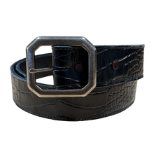 Vintage 'Black Croc' Leather Belt