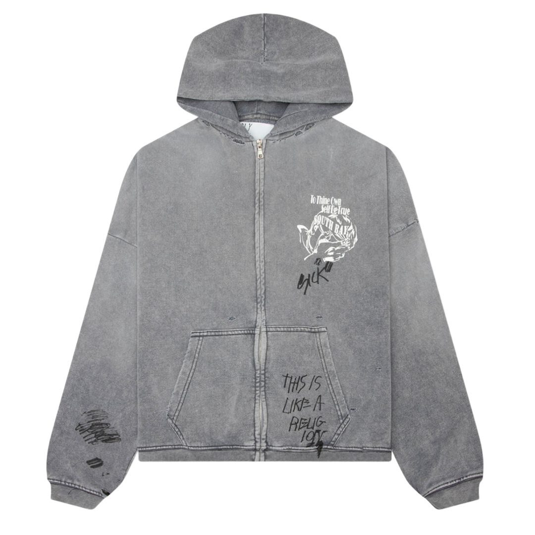 Paly Carrying The Message 'Light Grey' Zip-Up Hoodie