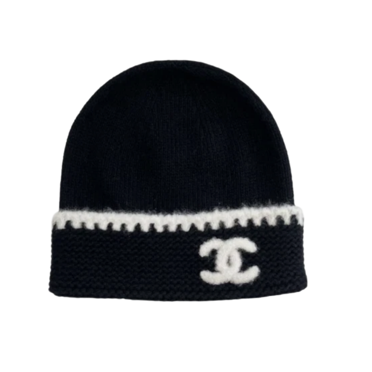 Chanel 'Black' Double C Cashmere Knit Beanie