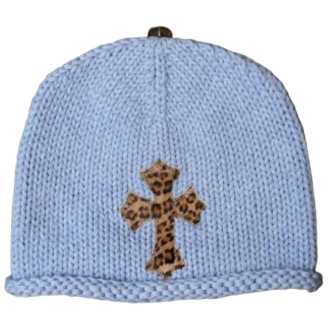 Chrome Hearts 'Cheetah Print' Cross Patch Cannes Cashmere Beanie
