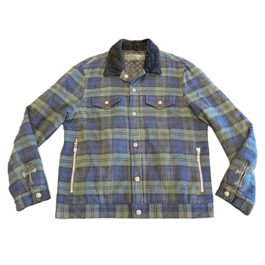 Chrome Hearts 'Navy & Green' Plaid Flannel Jacket