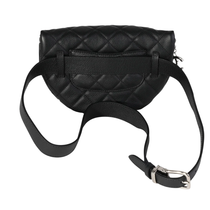 Chanel 'Black' Calfskin Quilted Uniform Belt Bag