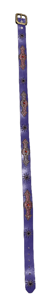 Studded 'Purple Gradient Snakeskin/ Sun Gem' Purple Belt