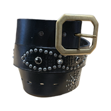 Studded 'Sun & Snake' Black Belt
