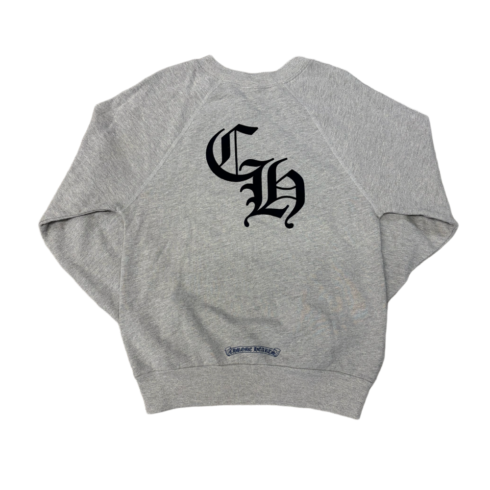 Chrome Hearts Women's 'Flocked Navy' Triple Cross CH Crewneck