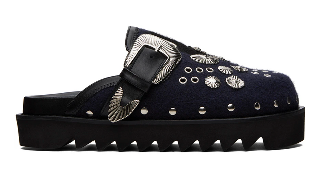 Toga Virilis Black & Navy Studded Loafers