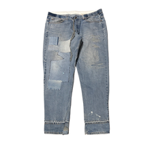 Greg Lauren 'Blue' Distressed Patchwork Jeans