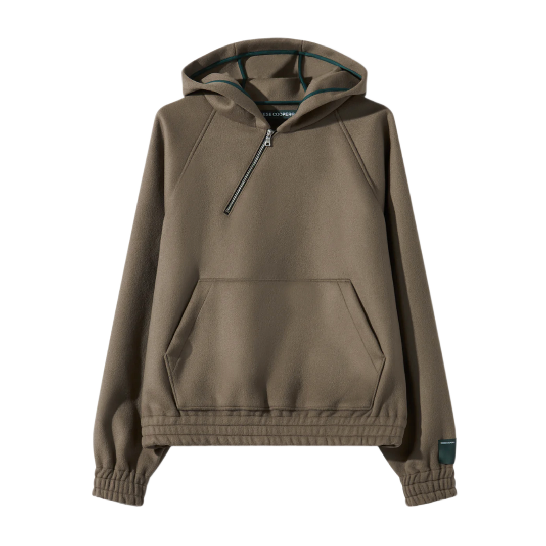 Reece Cooper 'Warm Grey' Moreno Wool Quarter Zip Hoodie