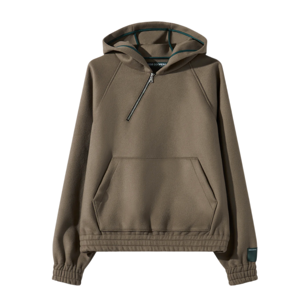 Reece Cooper 'Warm Grey' Moreno Wool Quarter Zip Hoodie
