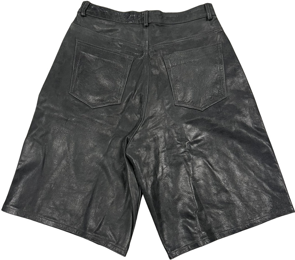 Gold+Vintage Gallery Raspberry Hills 'Black' Leather Shorts