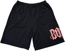 Bossi 'Red/Grey' Classic Logo Rhinestone Sweatshorts