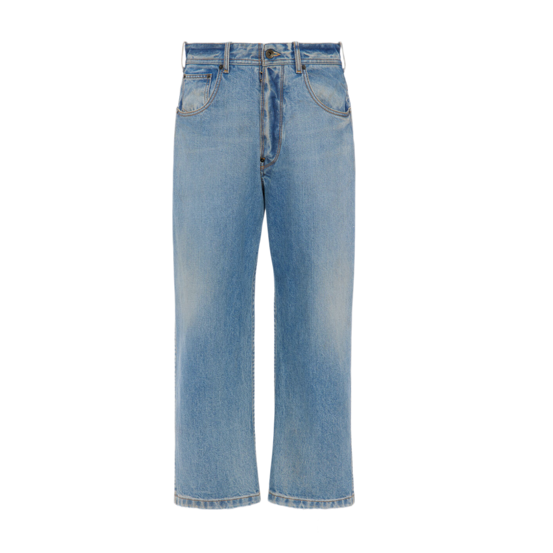 Maison Margiela 'Straight-Leg' Cropped Blue Jeans