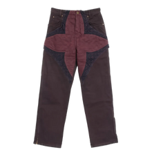 Louis Vuitton 'Embroidered Burgundy Flower' Monogram Jeans
