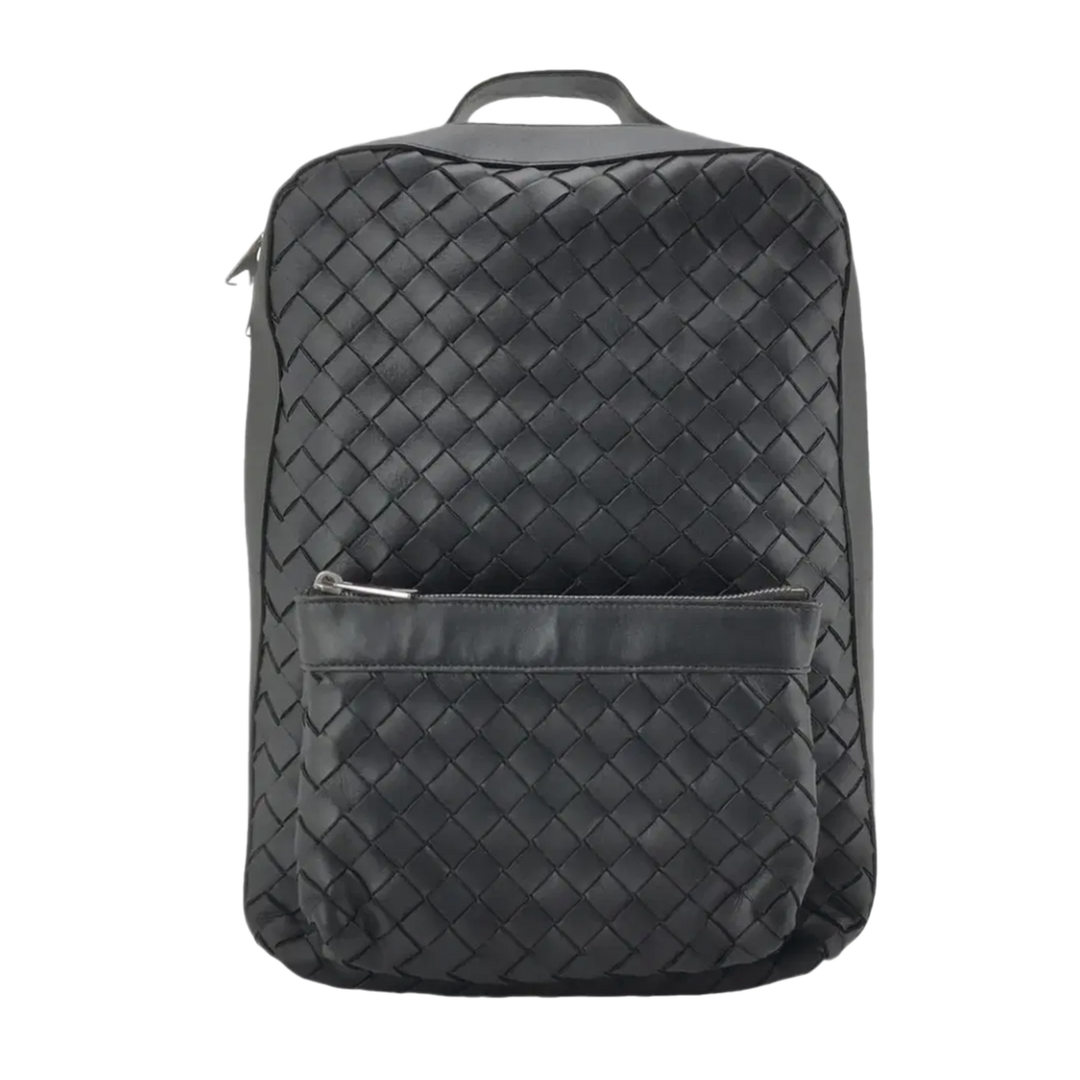 Bottega Veneta 'Black' Calfskin Intreccio Backpack