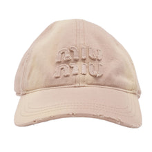 Miu Miu 'Tan & Yellow' Distressed Hat