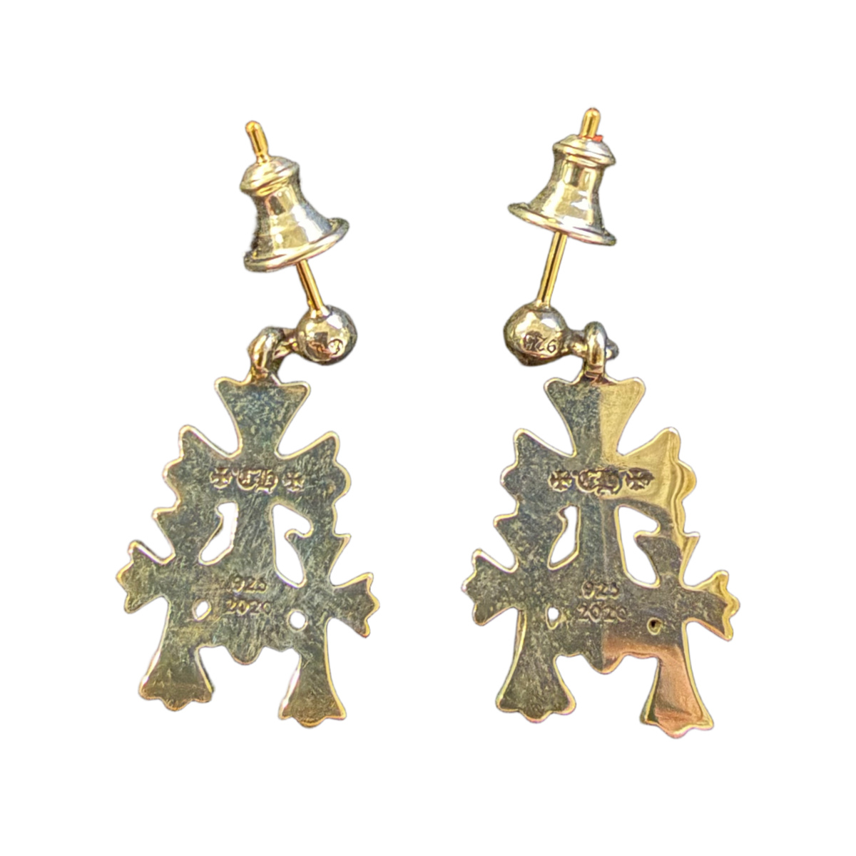 Chrome Hearts 'Silver' Triple Cross Earrings Set