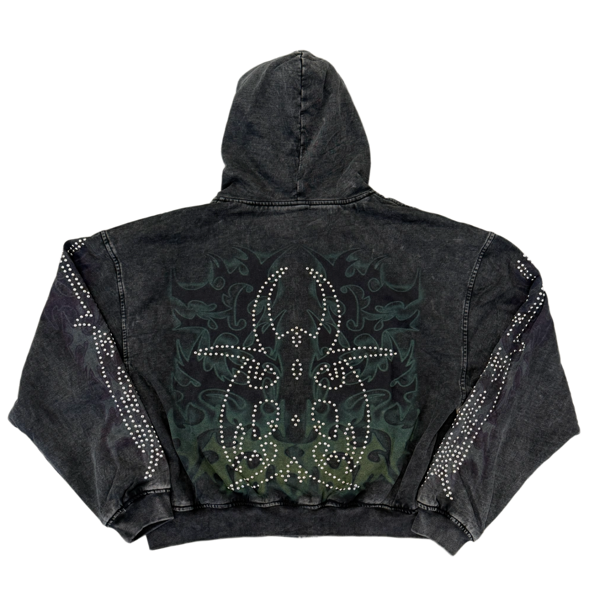 Chew Forever 'Studded Roach' Washed Black Zip
