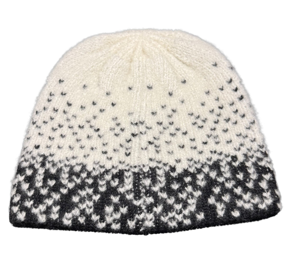 Chanel 'White & Black' Cashmere & Wool Beanie