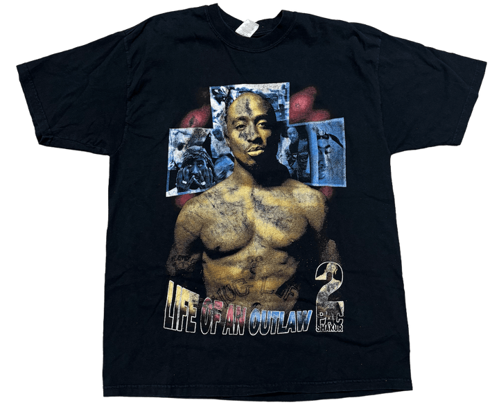 Not Applicable 'Tupac Life of an Outlaw' Vintage Black Tee