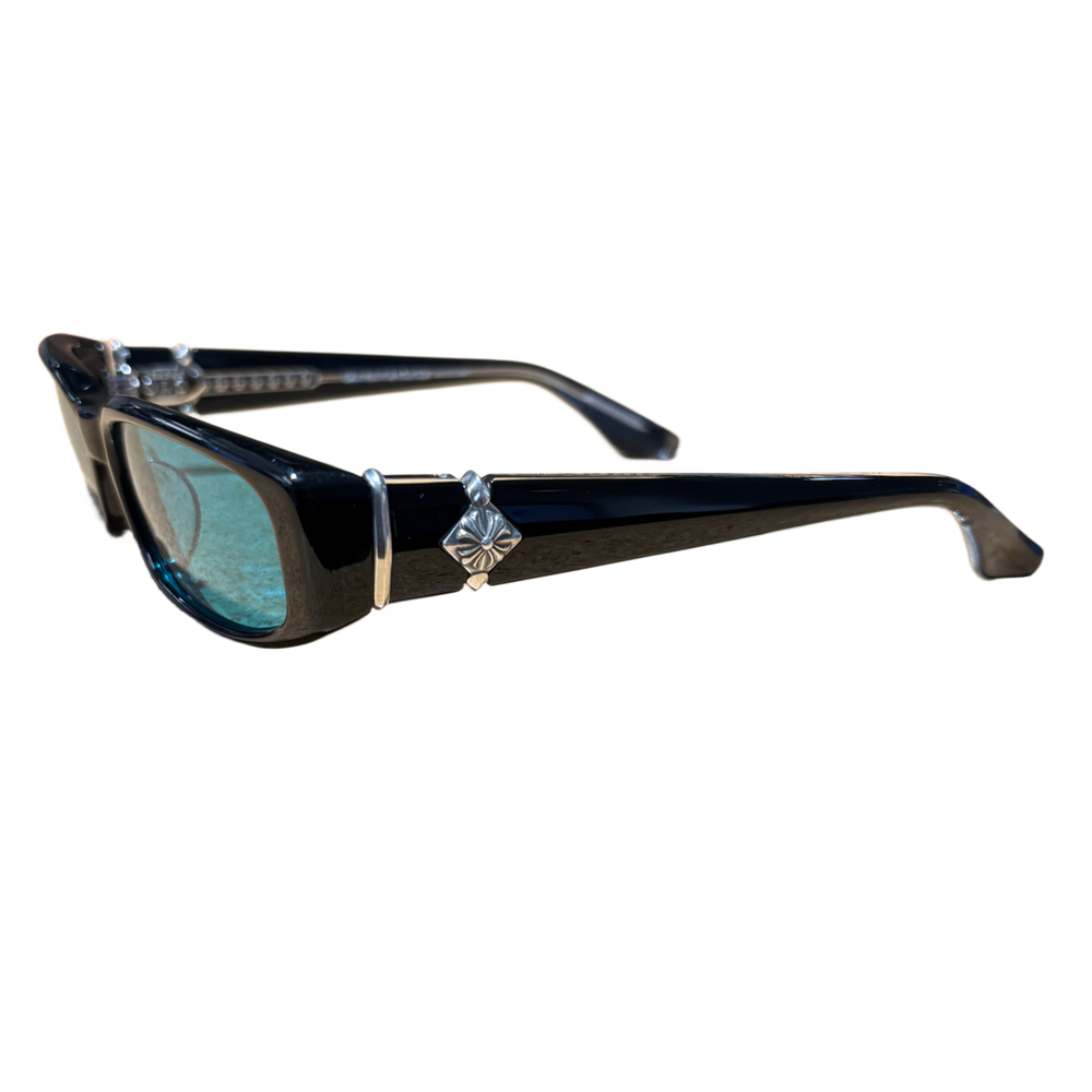 Chrome Hearts 'Black Blueher' Blue Lens Glasses