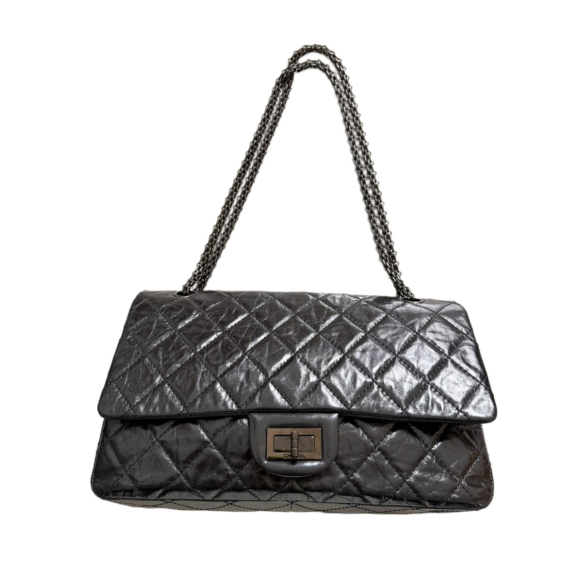 Chanel 'Black' 2.55 Reissue 227 Black Double Flap Bag
