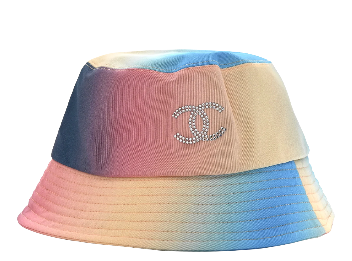 Chanel 24C Rhinestone 'CC' Ombre Bucket Hat