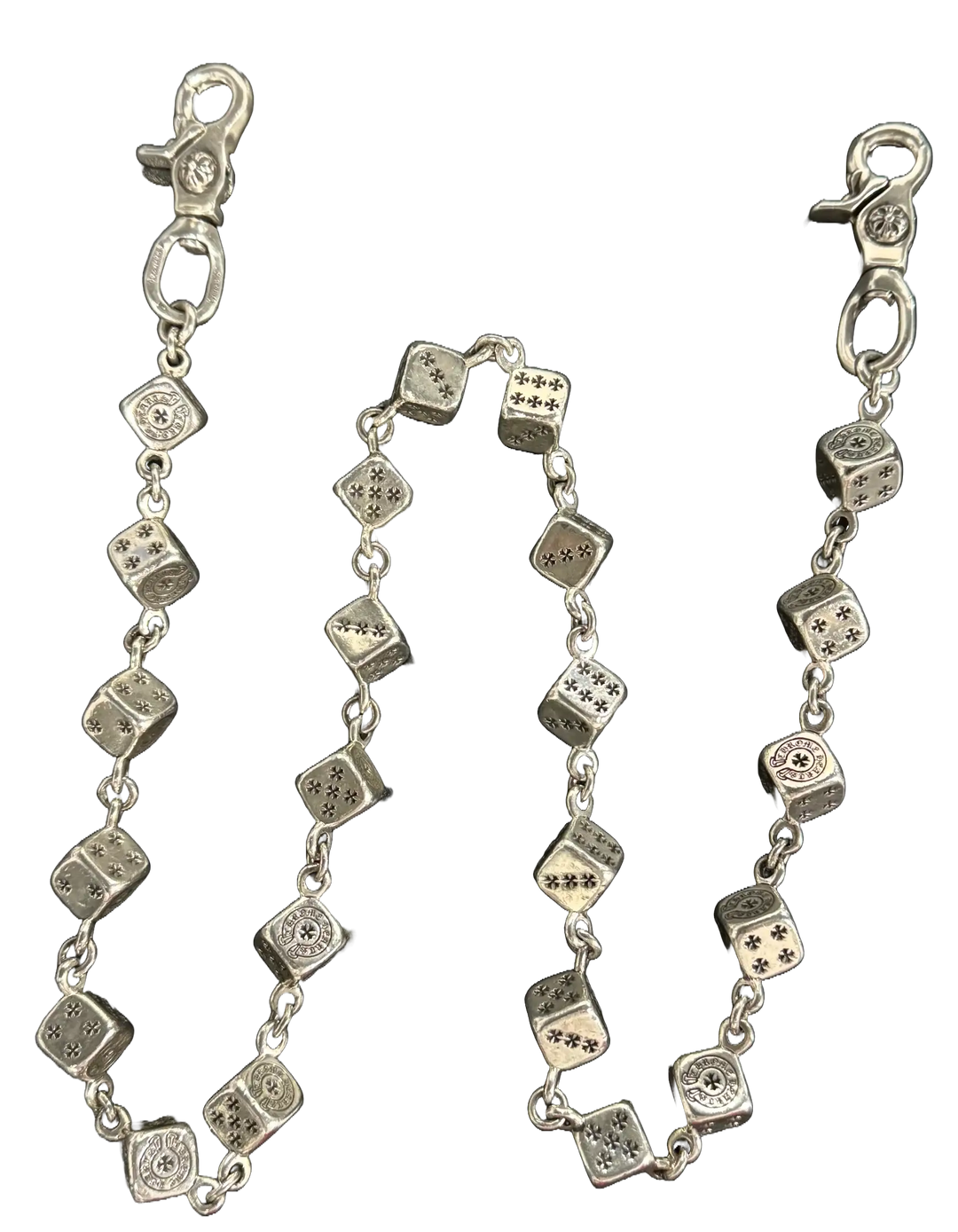 Chrome Hearts 'Jumbo Dice' 38in Silver Wallet Chain