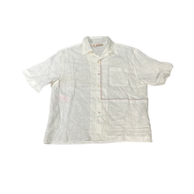 Marni 'White' Linen Embroidered Camp Collar Tee