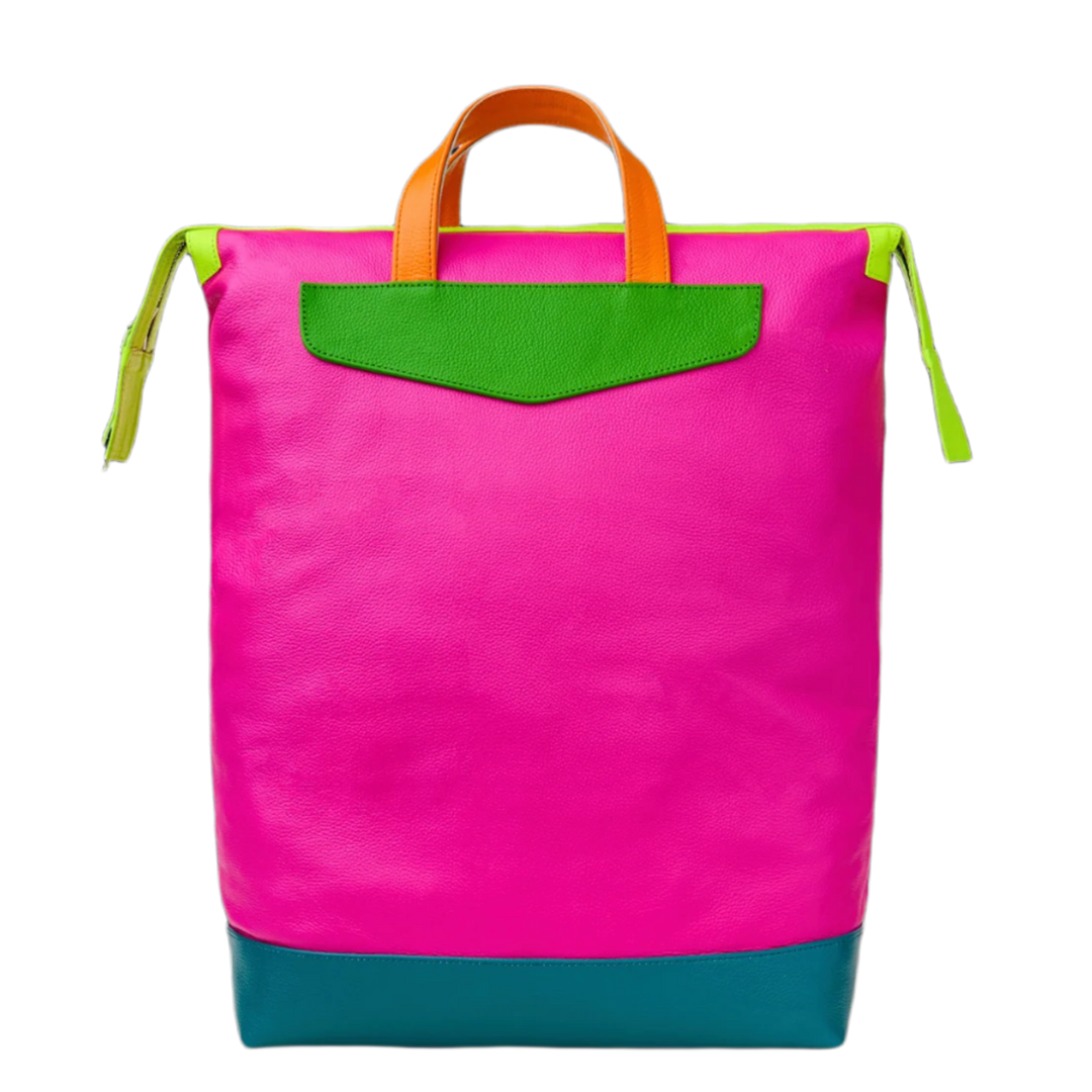 Gold+Vintage Gallery Raspberry Hills 'Pink' Multicolor Juice Man Backpack