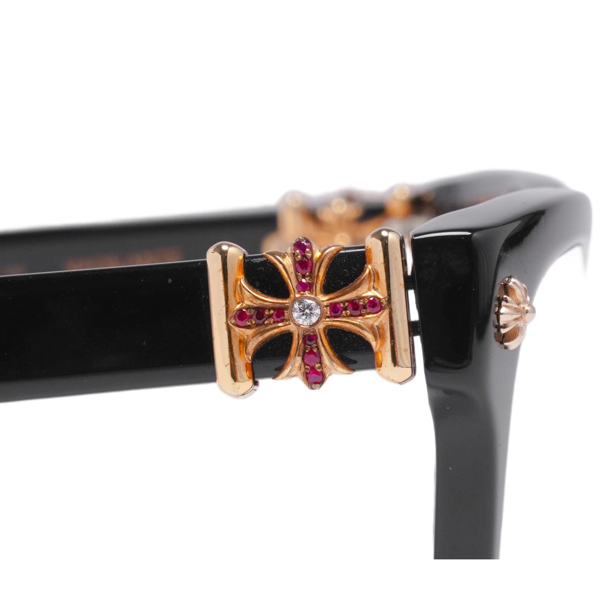 Chrome Hearts 'Vagilante' 22k Pink Sapphire Diamond Glasses