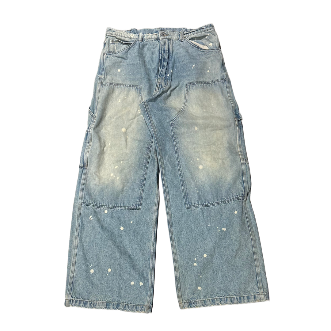 B1Archive 'Blue' Double Knee Paint Splatter Jeans