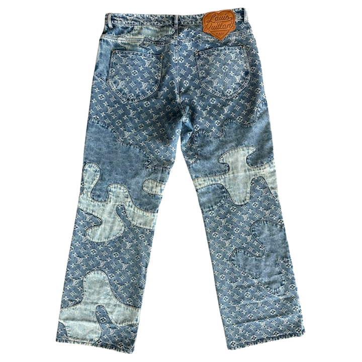 Louis Vuitton x Nigo 'Light Wash' Monogram Baggy Denim Jeans