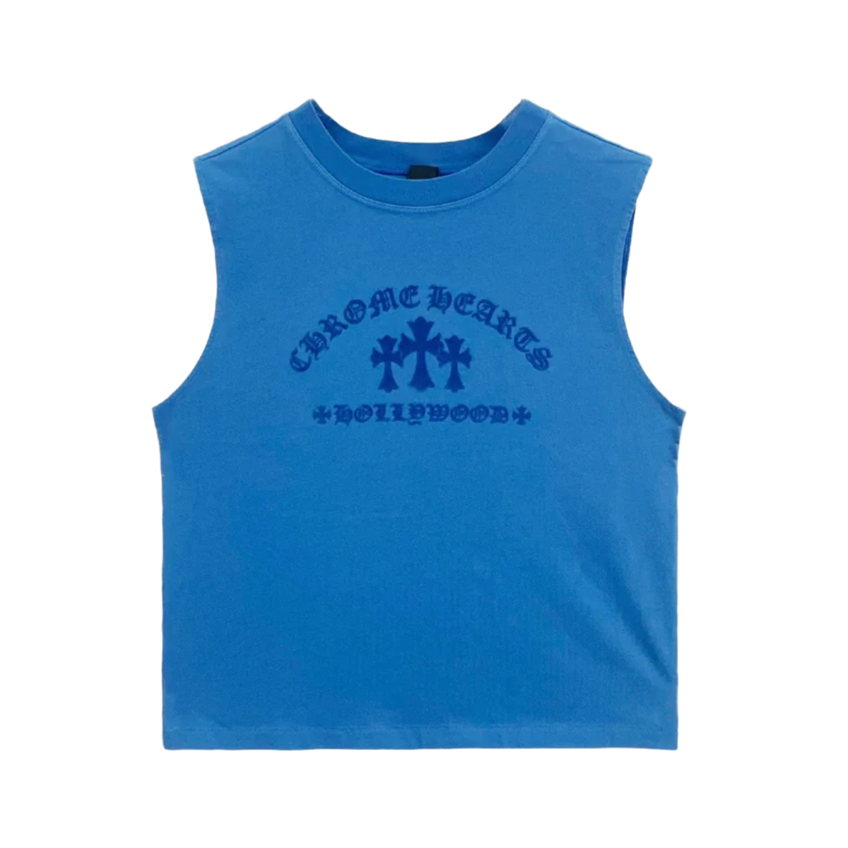 Chrome Hearts 'Blue' Flocked Triple Cross Tank Top