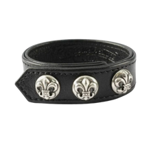 Chrome Hearts 'Black' 3 Snap Fleur De Lis Bracelet