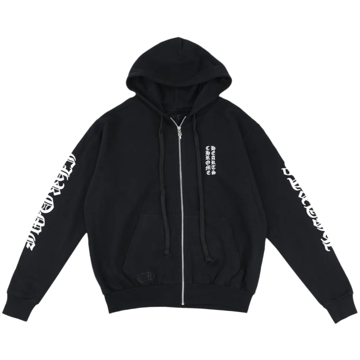 Chrome Hearts 'Black' Vertical Logo Zip Up Hoodie