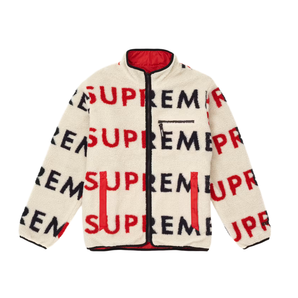 Supreme 'Beige' Reversible Logo Fleece Jacket