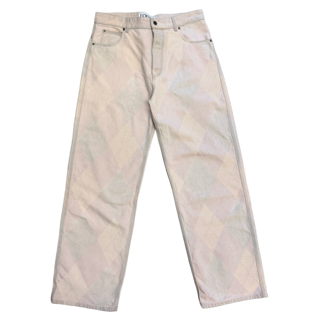 Loewe 'Beige' Diamond Print Jeans