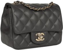 Chanel 'Grey' Mini Square Gold Hardware Flap Bag