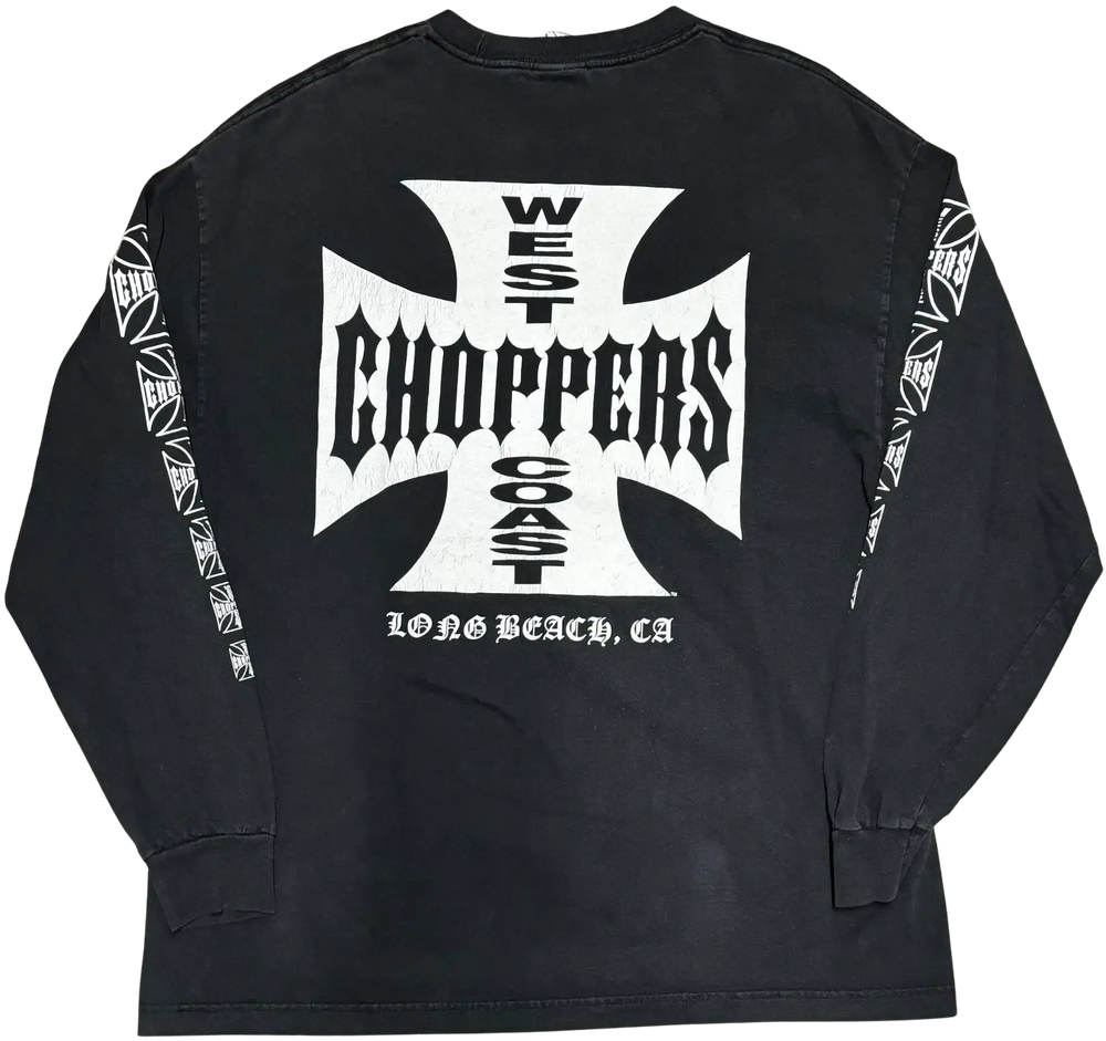 West Coast Choppers 'Classic Logo' Vintage Black Longsleeve Tee