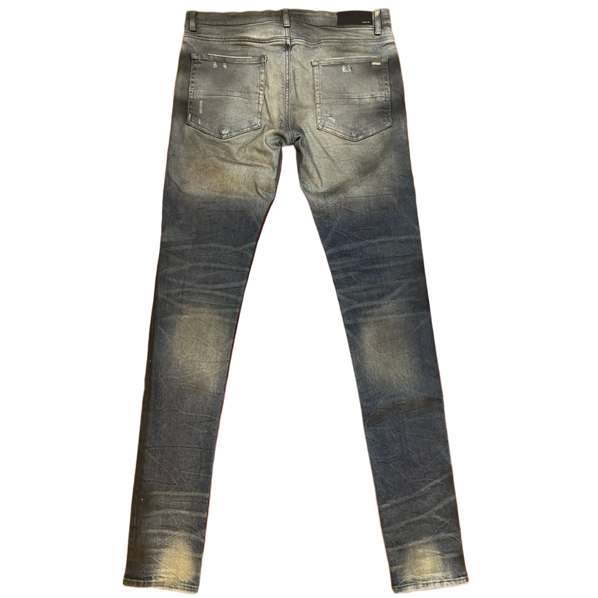 Amiri 'Mx1 Cashmere Patch Rough' Indigo Blue Skinny Jeans