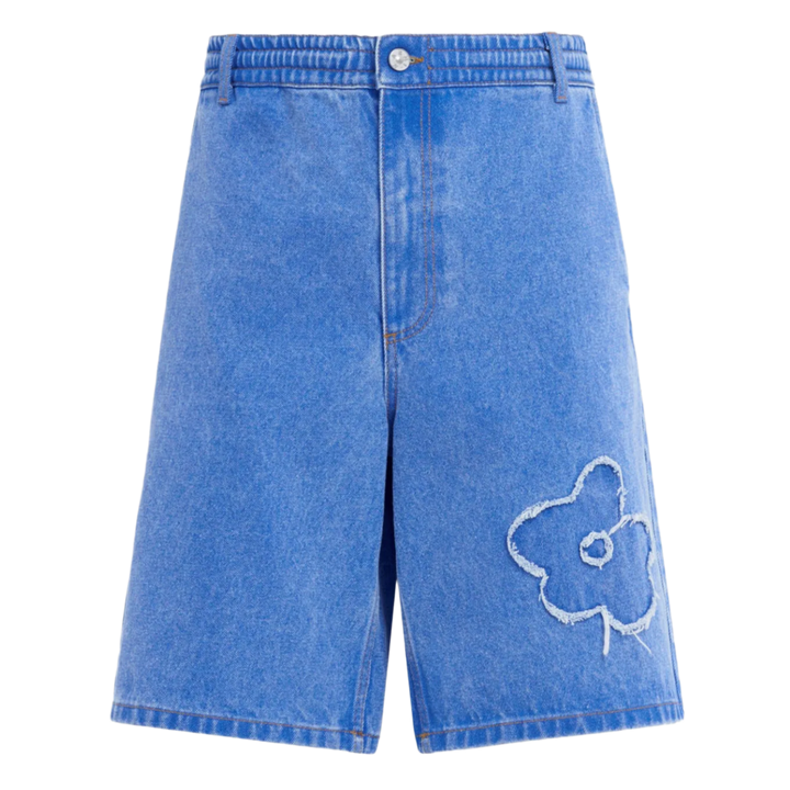 Marni 'Flower Patch' Blue Denim Shorts