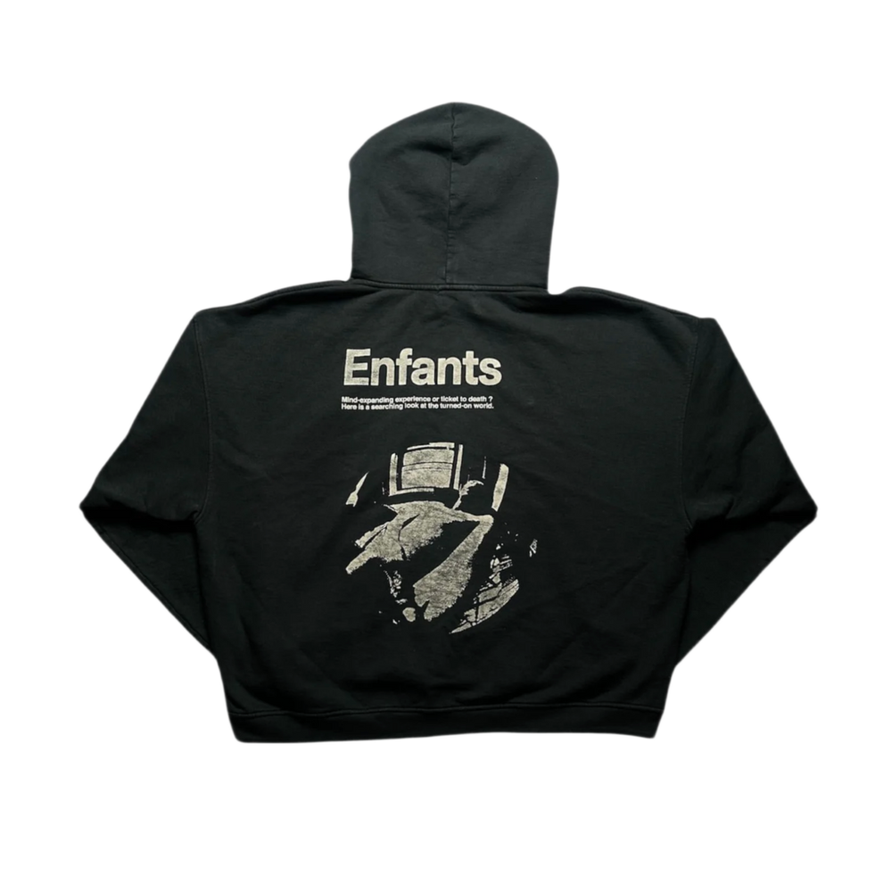 Enfants Riches Déprimés 'Ticket to Death' Cropped Black Hoodie
