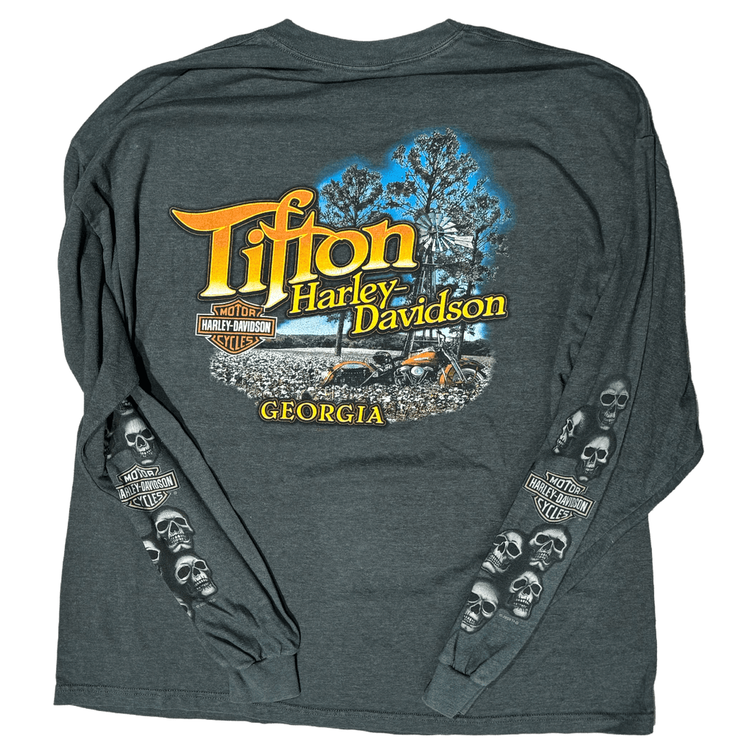 Harley Davidson 'Tifton Georgia' Vintage Longsleeve Green Tee