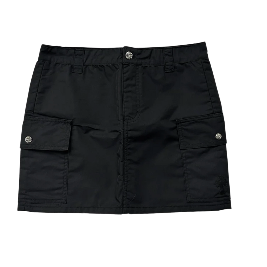 Chrome Hearts 'Cross Leather Patch' Nylon Cargo Short Skirt